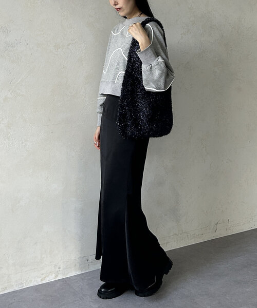 Thevon（ゼボン）の「メタリックフェザーバッグ（トートバッグ・レディース・ベージュ/ネイビー・FREE）」の13枚目の写真