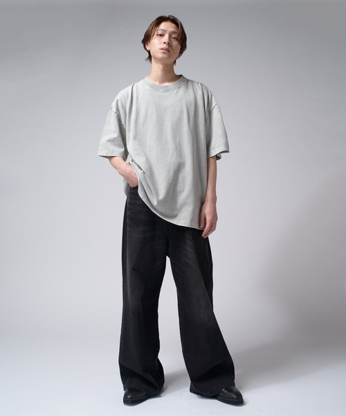 Lui's(ルイス)の「パウダーブリーチBIG Tシャツ(Tシャツ/カットソー・メンズ・ライトグレー/ブラック・FREE)」の6枚目の写真