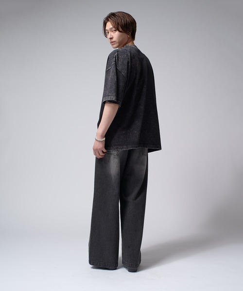 Lui's(ルイス)の「パウダーブリーチBIG Tシャツ(Tシャツ/カットソー・メンズ・ライトグレー/ブラック・FREE)」の5枚目の写真