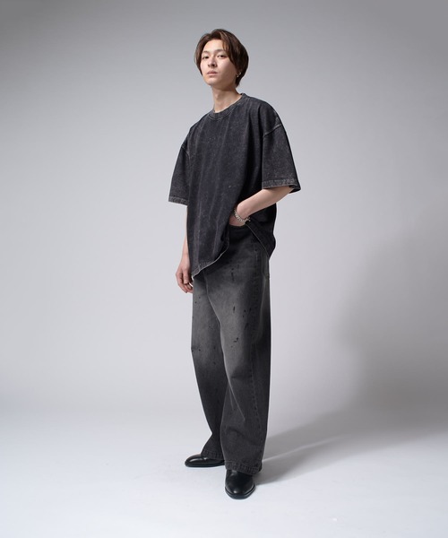 Lui's(ルイス)の「パウダーブリーチBIG Tシャツ(Tシャツ/カットソー・メンズ・ライトグレー/ブラック・FREE)」の3枚目の写真