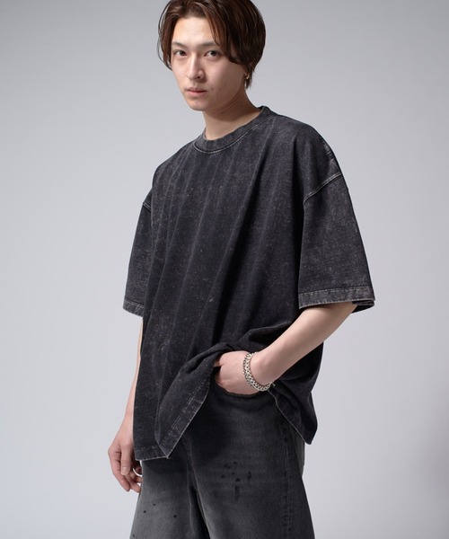 Lui's(ルイス)の「パウダーブリーチBIG Tシャツ(Tシャツ/カットソー・メンズ・ライトグレー/ブラック・FREE)」の10枚目の写真