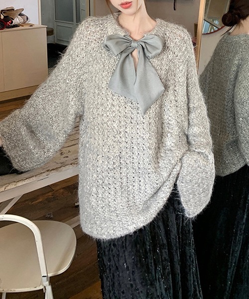 【セール】リボンニットトップス（ニット/セーター）｜Nyu（ニュウ）