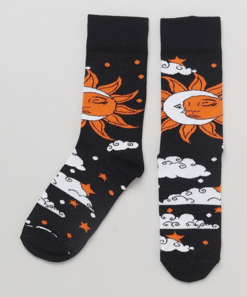 チャイハネ（チャイハネ）の「【チャイハネ】ネイチャーミドルソックス23～25cm（ソックス/靴下・レディース・ブラック/カーキ/オリーブ/ネイビー/パープル/イエロー/レッド/ホワイト・FREE）」の2枚目の写真