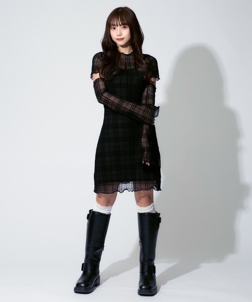 Plaid See-through Mini Dress / シースルーチェック柄ミニ