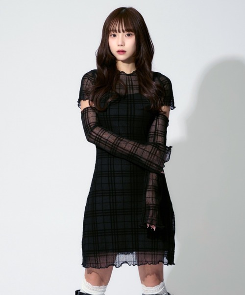 sheller チェック柄 半袖ミニワンピース sheller チェック柄 半袖ミニワンピース shellerチェック柄半袖ミニ