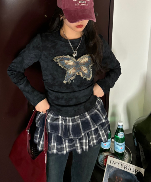 Good Riddance(グッドリダンス)の「【Good Riddance】ヴィンテージ グランジ バタフライ タイダイ ロンT(Tシャツ/カットソー・レディース・ブラック/ホワイト/ベージュ・FREE)」の3枚目の写真