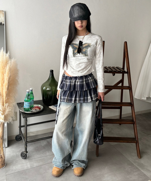 Good Riddance(グッドリダンス)の「【Good Riddance】ヴィンテージ グランジ バタフライ タイダイ ロンT(Tシャツ/カットソー・レディース・ブラック/ホワイト/ベージュ・FREE)」の8枚目の写真