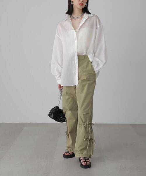 FREE'S MART（フリーズマート）の「◇シアーストライプオーバーシャツ（シャツ/ブラウス・レディース・ホワイト系その他/ブルー系その他/ピンク系その他/ベージュ系その他/イエロー系その他/グリーン系その他・FREE）」の19枚目の写真