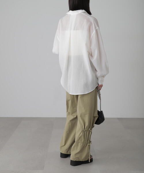 FREE'S MART（フリーズマート）の「◇シアーストライプオーバーシャツ（シャツ/ブラウス・レディース・ホワイト系その他/ブルー系その他/ピンク系その他/ベージュ系その他/イエロー系その他/グリーン系その他・FREE）」の22枚目の写真