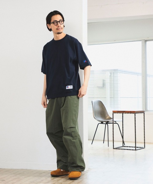 Russell Athletic（ラッセルアスレティック）の「【別注】RUSSELL ATHLETIC / 『PRO COTTON』 ガゼット スウェット T シャツ（Tシャツ/カットソー・メンズ・ネイビー/ライトグレー/ブラック・S/M/L/XL）」の4枚目の写真
