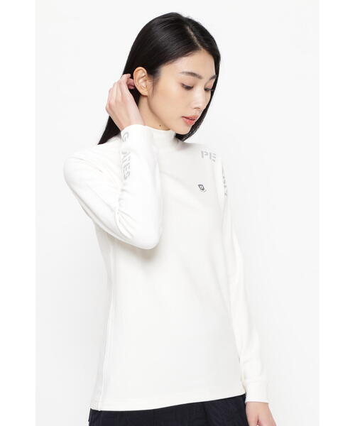 PEARLY GATES(パーリーゲイツ)の「【PEARLY GATES】ソリストヒートベア天竺長袖ハイネックカットソー(Tシャツ/カットソー・レディース・ホワイト/ネイビー・MEDIUM/LARGE)」の1枚目の写真