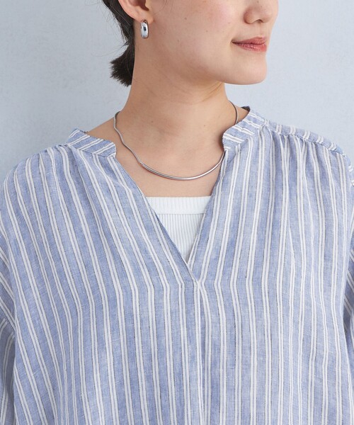 green label relaxing（グリーンレーベルリラクシング）の「［size SHORTあり］フレンチリネン シャツ ワンピース（シャツワンピース・レディース・ベージュ/ブラック/その他1・FREE/SHORT）」の17枚目の写真