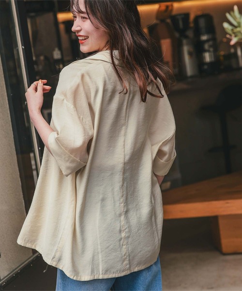 titivate（ティティベイト）の「シアーテーラードハーフジャケット（テーラードジャケット・レディース・ネイビー/ナチュラル/ブラウン/ブラック・L/M/S）」の20枚目の写真