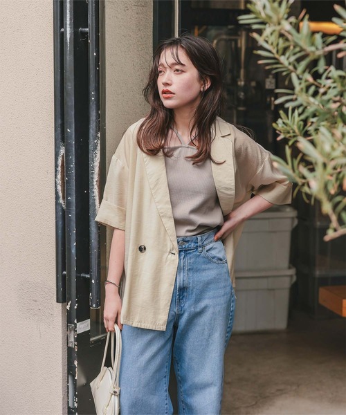 titivate（ティティベイト）の「シアーテーラードハーフジャケット（テーラードジャケット・レディース・ネイビー/ナチュラル/ブラウン/ブラック・L/M/S）」の21枚目の写真