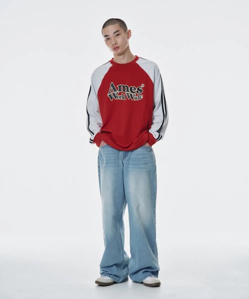 AMESWORLDWIDE(アメスワールドワイド)の「A'GEM/9 × .kom 『AMESWORLDWIDE/アメスワールドワイド』 LINETAPE RAGLAN LONGSLEEVE TEE/ラインテープラグランロングスリーブ TEE(Tシャツ/カットソー・レディース・ブルー/ブラック/レッド・S/L)」の21枚目の写真