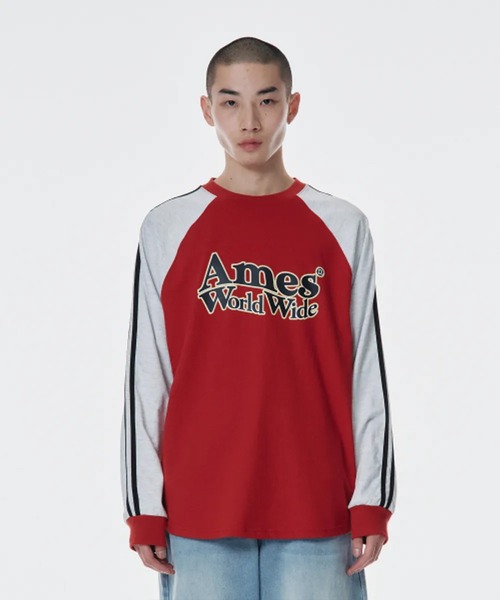 AMESWORLDWIDE(アメスワールドワイド)の「A'GEM/9 × .kom 『AMESWORLDWIDE/アメスワールドワイド』 LINETAPE RAGLAN LONGSLEEVE TEE/ラインテープラグランロングスリーブ TEE(Tシャツ/カットソー・レディース・ブルー/ブラック/レッド・S/L)」の17枚目の写真