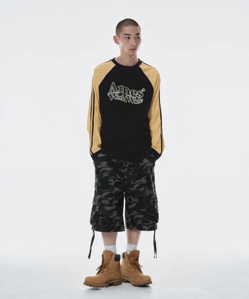 AMESWORLDWIDE(アメスワールドワイド)の「A'GEM/9 × .kom 『AMESWORLDWIDE/アメスワールドワイド』 LINETAPE RAGLAN LONGSLEEVE TEE/ラインテープラグランロングスリーブ TEE(Tシャツ/カットソー・レディース・ブルー/ブラック/レッド・S/L)」の9枚目の写真