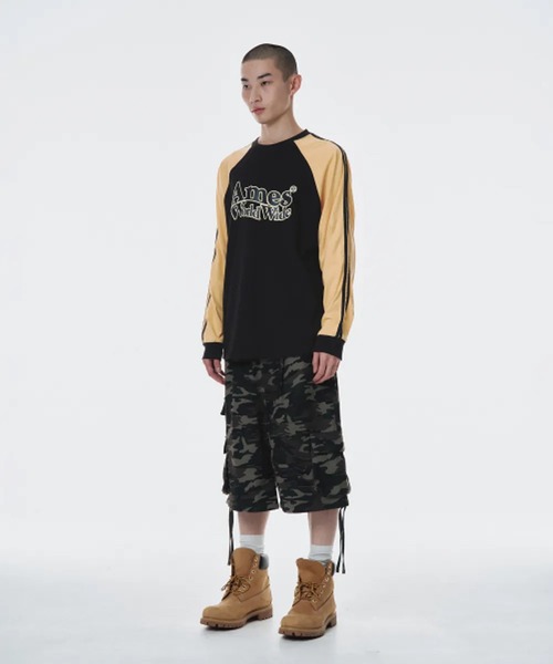 AMESWORLDWIDE(アメスワールドワイド)の「A'GEM/9 × .kom 『AMESWORLDWIDE/アメスワールドワイド』 LINETAPE RAGLAN LONGSLEEVE TEE/ラインテープラグランロングスリーブ TEE(Tシャツ/カットソー・レディース・ブルー/ブラック/レッド・S/L)」の7枚目の写真