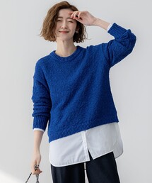 【SLOW/一部店舗限定】リボンヤーン クルーネック ニット