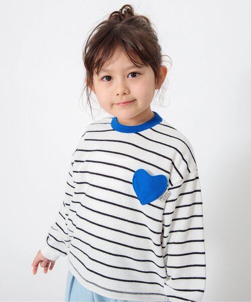 BREEZE（ブリーズ）の「【リンク/ジュニア対応】ハートポケットロンT（Tシャツ/カットソー・キッズ・チャコール/オレンジ/オフホワイト・80/90/100/110/120/130/140）」の2枚目の写真