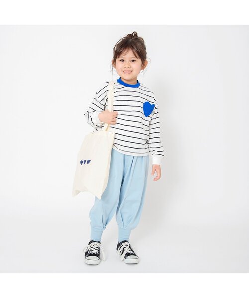 BREEZE（ブリーズ）の「【リンク/ジュニア対応】ハートポケットロンT（Tシャツ/カットソー・キッズ・チャコール/オレンジ/オフホワイト・80/90/100/110/120/130/140）」の8枚目の写真