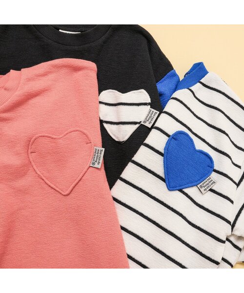 BREEZE（ブリーズ）の「【リンク/ジュニア対応】ハートポケットロンT（Tシャツ/カットソー・キッズ・チャコール/オレンジ/オフホワイト・80/90/100/110/120/130/140）」の11枚目の写真