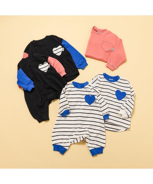 BREEZE（ブリーズ）の「【リンク/ジュニア対応】ハートポケットロンT（Tシャツ/カットソー・キッズ・チャコール/オレンジ/オフホワイト・80/90/100/110/120/130/140）」の12枚目の写真