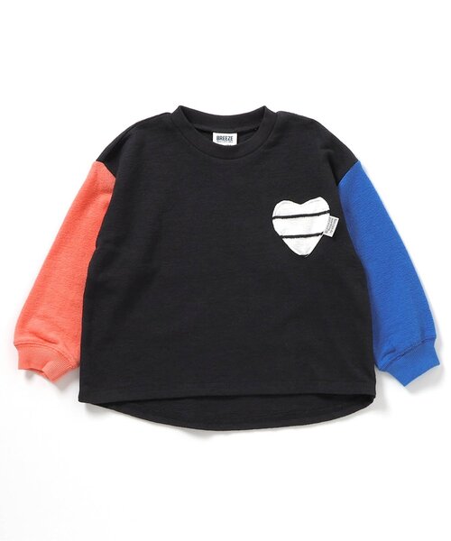 BREEZE（ブリーズ）の「【リンク/ジュニア対応】ハートポケットロンT（Tシャツ/カットソー・キッズ・チャコール/オレンジ/オフホワイト・80/90/100/110/120/130/140）」の13枚目の写真