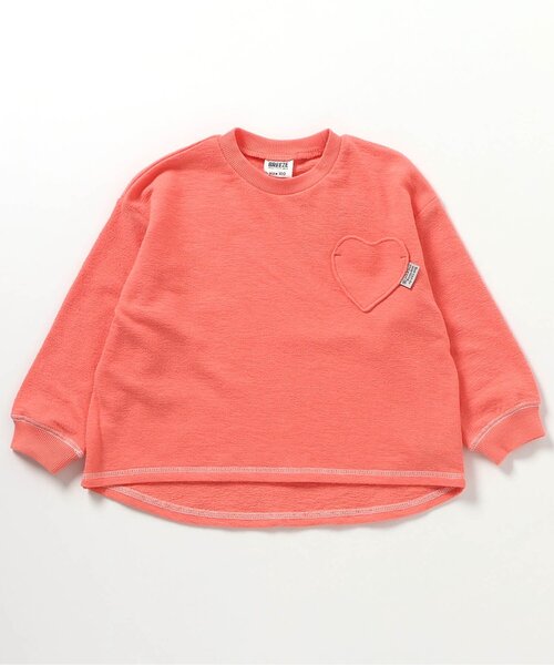 BREEZE（ブリーズ）の「【リンク/ジュニア対応】ハートポケットロンT（Tシャツ/カットソー・キッズ・チャコール/オレンジ/オフホワイト・80/90/100/110/120/130/140）」の16枚目の写真