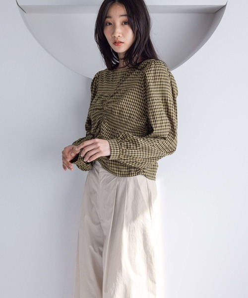 LOWRYS FARM（ローリーズファーム）の「2WAYシャーリングブラウス　289024（シャツ/ブラウス・レディース・ブラウン/アイボリー/ブラック系その他/ブラック・FREE）」の13枚目の写真