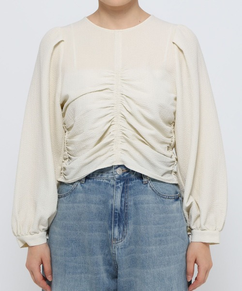 LOWRYS FARM（ローリーズファーム）の「2WAYシャーリングブラウス　289024（シャツ/ブラウス・レディース・ブラウン/アイボリー/ブラック系その他/ブラック・FREE）」の15枚目の写真