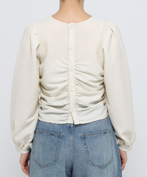 LOWRYS FARM（ローリーズファーム）の「2WAYシャーリングブラウス　289024（シャツ/ブラウス・レディース・ブラウン/アイボリー/ブラック系その他/ブラック・FREE）」の17枚目の写真