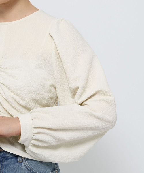 LOWRYS FARM（ローリーズファーム）の「2WAYシャーリングブラウス　289024（シャツ/ブラウス・レディース・ブラウン/アイボリー/ブラック系その他/ブラック・FREE）」の19枚目の写真