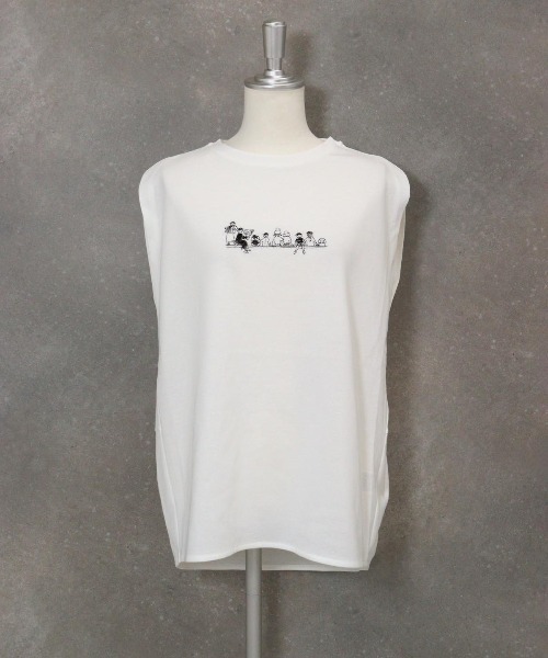 STUDIO PICONE（スタジオピッコーネ）の「ボックス型ノースリトップス（Tシャツ/カットソー・レディース・ホワイト/ブラック/ネイビー/イエロー・LL/M/L）」の6枚目の写真