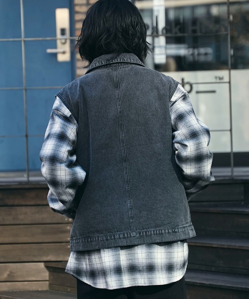 WEGO(ウィゴー)の「WEGO/ワーカーズデニムベスト(ベスト・メンズ・ブラック系3・MEDIUM/LARGE)」の9枚目の写真