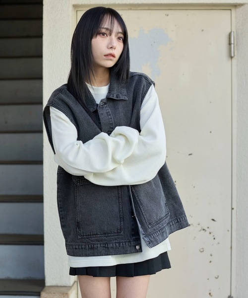 美品 ワーカーズ W&Gベスト 6oz デニム サイズ38 Mサイズ WEGO/【25年春夏新作】ワーカーズデニムベスト(ベスト)|WEGO