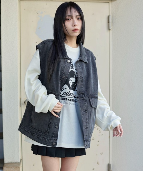 WEGO(ウィゴー)の「WEGO/ワーカーズデニムベスト(ベスト・メンズ・ブラック系3・MEDIUM/LARGE)」の20枚目の写真