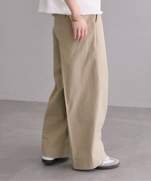 PUAL CE CIN（ピュアルセシン）の「高密度ツイルセンタープレスパンツ（その他パンツ・レディース・カーキ/ベージュ/ブラック・FREE）」の6枚目の写真