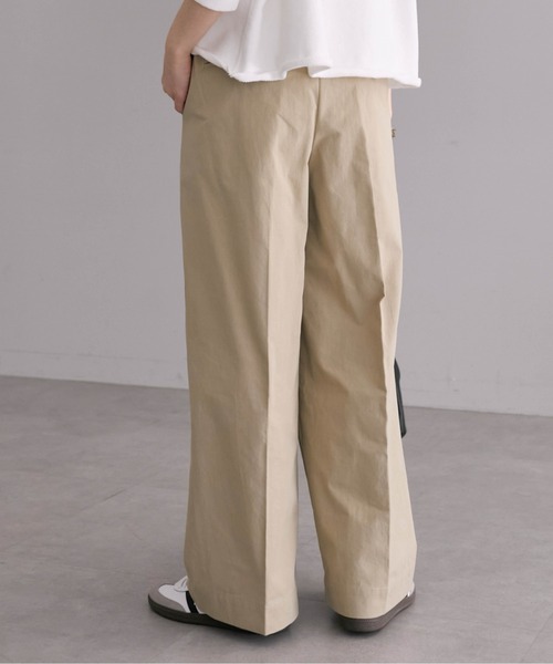 PUAL CE CIN（ピュアルセシン）の「高密度ツイルセンタープレスパンツ（その他パンツ・レディース・カーキ/ベージュ/ブラック・FREE）」の7枚目の写真