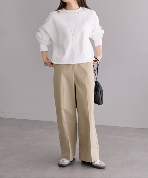 PUAL CE CIN（ピュアルセシン）の「高密度ツイルセンタープレスパンツ（その他パンツ・レディース・カーキ/ベージュ/ブラック・FREE）」の8枚目の写真