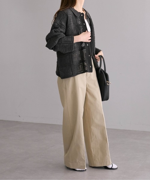 PUAL CE CIN（ピュアルセシン）の「高密度ツイルセンタープレスパンツ（その他パンツ・レディース・カーキ/ベージュ/ブラック・FREE）」の12枚目の写真