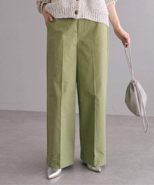 PUAL CE CIN（ピュアルセシン）の「高密度ツイルセンタープレスパンツ（その他パンツ・レディース・カーキ/ベージュ/ブラック・FREE）」の14枚目の写真