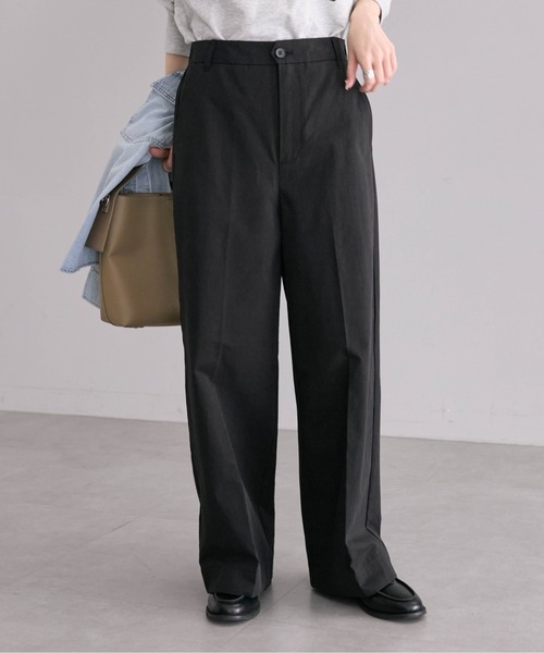 PUAL CE CIN（ピュアルセシン）の「高密度ツイルセンタープレスパンツ（その他パンツ・レディース・カーキ/ベージュ/ブラック・FREE）」の21枚目の写真