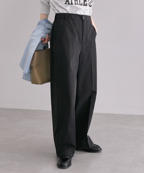 PUAL CE CIN（ピュアルセシン）の「高密度ツイルセンタープレスパンツ（その他パンツ・レディース・カーキ/ベージュ/ブラック・FREE）」の22枚目の写真