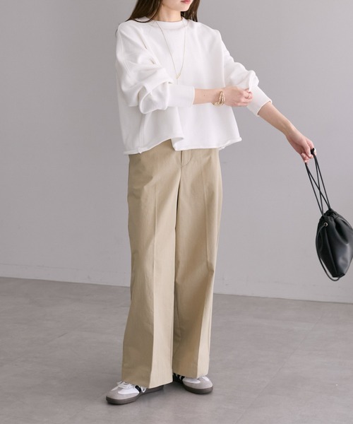 PUAL CE CIN（ピュアルセシン）の「高密度ツイルセンタープレスパンツ（その他パンツ・レディース・カーキ/ベージュ/ブラック・FREE）」の9枚目の写真