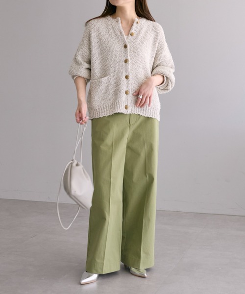 PUAL CE CIN（ピュアルセシン）の「高密度ツイルセンタープレスパンツ（その他パンツ・レディース・カーキ/ベージュ/ブラック・FREE）」の18枚目の写真