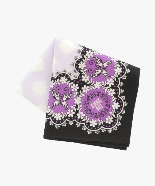 ANNA SUI（アナスイ）の「フラワークラウンプリントハンカチ（ハンカチ/ハンドタオル・レディース・パープル/イエロー/ブルー・FREE）」の2枚目の写真