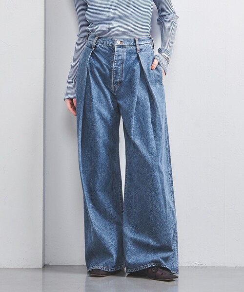 FILL THE BILL（フィルザビル）の「＜FILL THE BILL＞タック デニムパンツ（その他パンツ・レディース・ライトブルー/オフホワイト・28/26/27）」の3枚目の写真