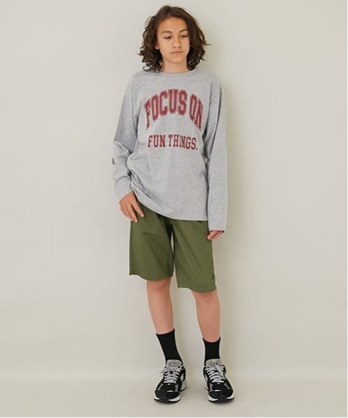 GLAZOS(グラソス)の「【大人向けサイズあり】【プチプラ】フロントカレッジロゴ長袖Tシャツ(Tシャツ/カットソー・キッズ・グレー/ホワイト/グリーン/ベージュ/ネイビー・S/M/L/LL)」の15枚目の写真
