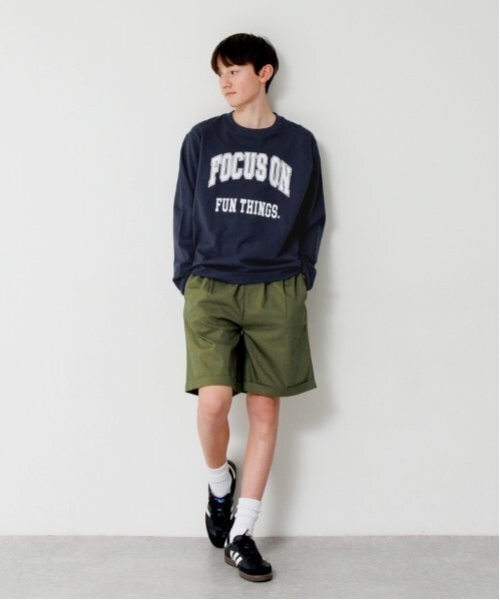GLAZOS(グラソス)の「【大人向けサイズあり】【プチプラ】フロントカレッジロゴ長袖Tシャツ(Tシャツ/カットソー・キッズ・グレー/ホワイト/グリーン/ベージュ/ネイビー・S/M/L/LL)」の19枚目の写真